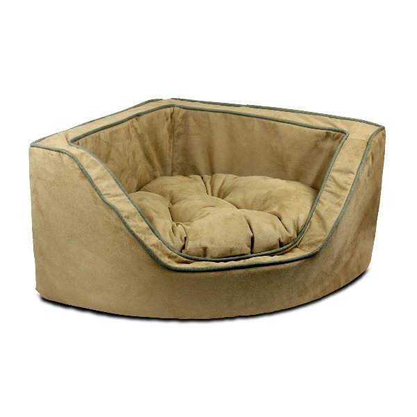 Corner Dog Bed Luxury Overstuffed with Microsuede