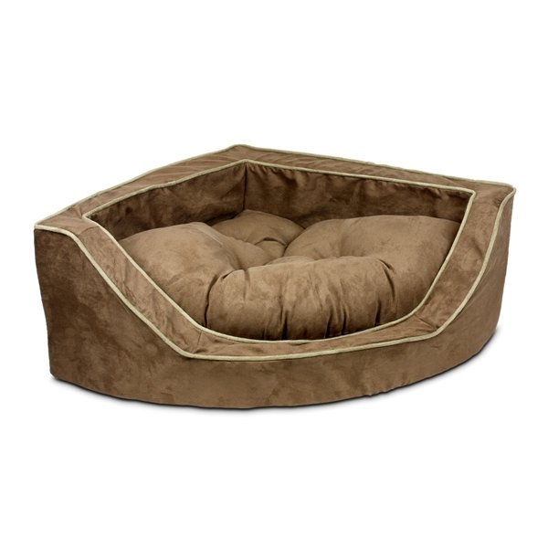 Corner Dog Bed Luxury Overstuffed with Microsuede