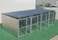 Heavy Duty 4-Run Dog Kennel 5'x10'x6' 3 Covered Sides / Roof