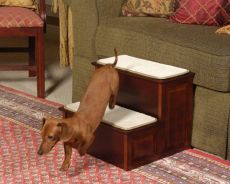 Decorative Pet Stairs Helping Dogs Live a Longer Life (SELECT STAIR SIZE: 2 Step Cherry)