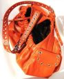 Leather Dog Sling with Nickel Clusters, Studs & Eyelets