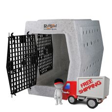 ROUGH TOUGH KENNELS AFFORDABLE DOG KENNEL (SELECT PLASTIC DOG CRATE SIZE: LARGE DOUBLE DOOR LEFT SIDE ENTRY)