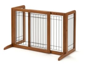 Freestanding Pet Gates by Richell Small & Large Sizes (FREESTANDING PET GATE: Freestanding Gate Small Autumn Matte 26.4″ – 40.2 R94135)