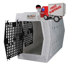 ROUGH TOUGH KENNELS AFFORDABLE DOG KENNEL (SELECT PLASTIC DOG CRATE SIZE: INTERMEDIATE DOUBLE DOOR LEFT SIDE ENTRY)
