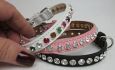 High Fashion Bling Leather Dog Collars Swarovski Crystals