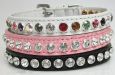 High Fashion Bling Leather Dog Collars Swarovski Crystals